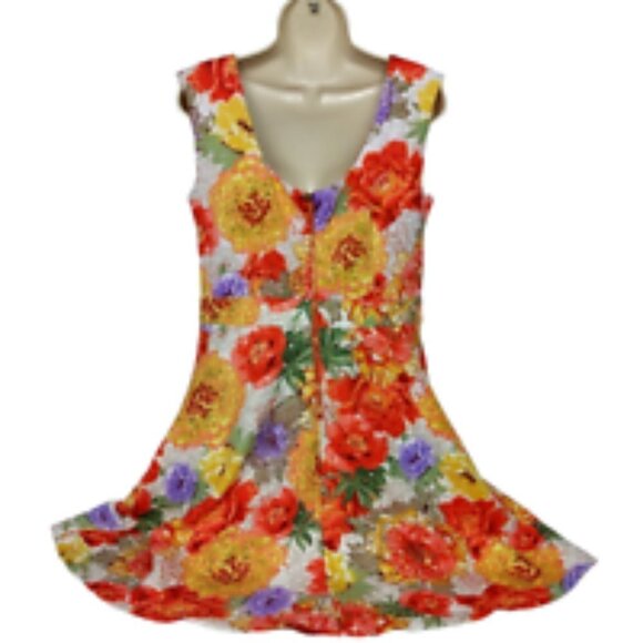 Danny and Nicole A Line Dress Floral Multicolor Size 10 - Picture 4 of 8